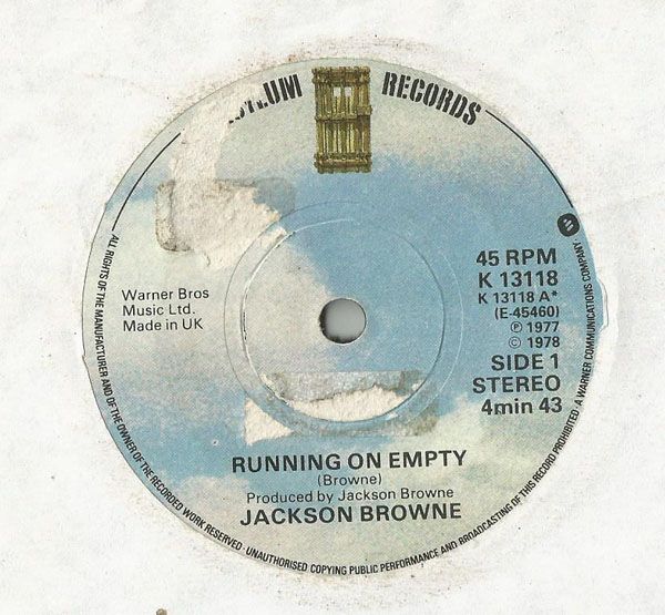 JACKSON BROWNE - Running On Empty/nothing But Time