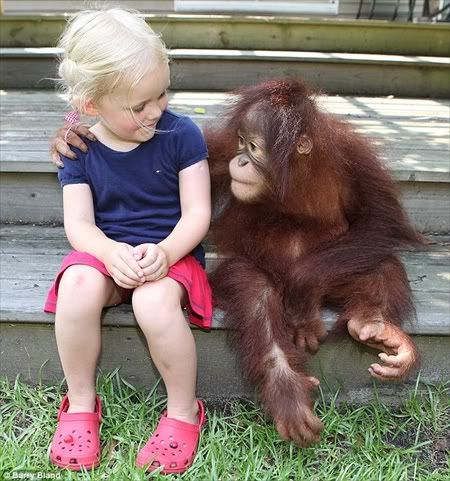girl with monkey