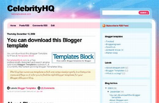 Blogger Blue Red Web2.0 Template