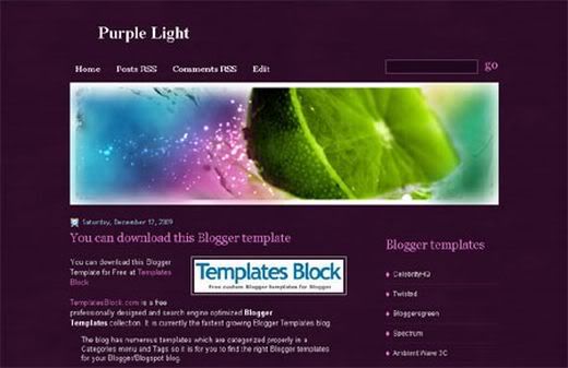 Blogger Purple Light Web2.0 Template