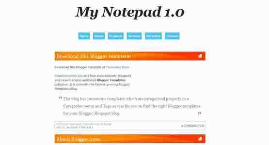 Free Notebook Web 2.0 Blogger Template