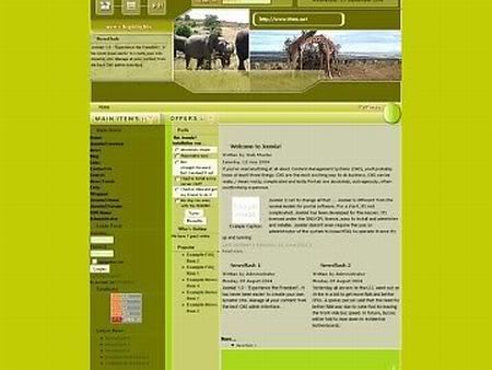Free Joomla Green Animals Portal Template