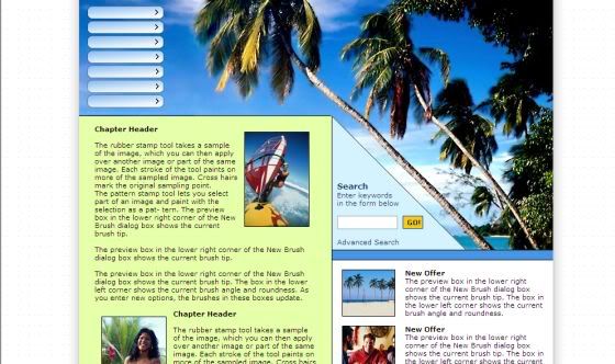 Web Sexy Travel Beach Website Template