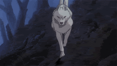anime wolf running