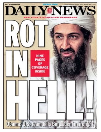 We finally got Osama in Laden write Bin Laden on their. We finally got Osama in Laden