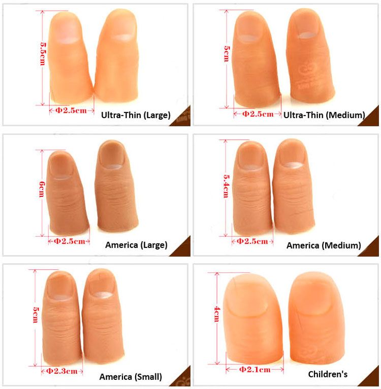 A0013 CloseUp Magic Thumb Tip UltraThin Fake Finger Large x 1 Medium
