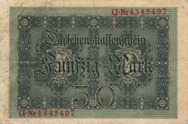 German 50 Marks DARLEHENSKASSENSCHEINE 1914