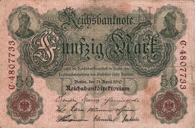 Reichbanknote 50 mark 1910