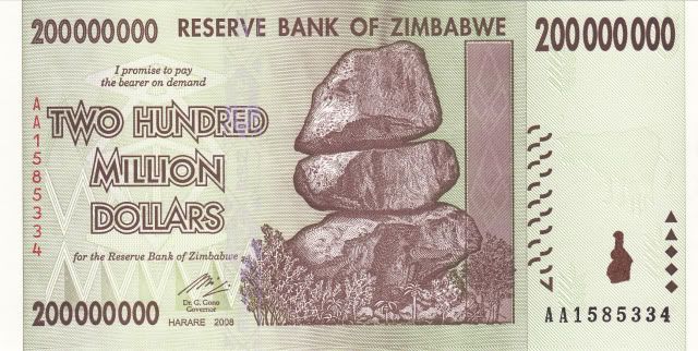 ZIMBABWE 20 MILLION