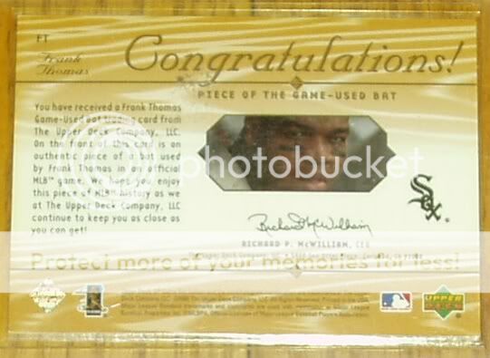 2000 SP Piece of the Game BAT FRANK THOMAS White Sox FT  