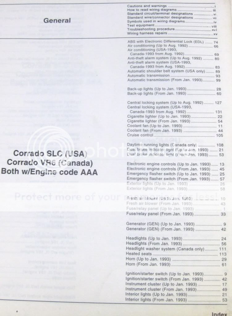 VW Corrado SLC   Passat 1993 Electrical Wiring Diagrams  