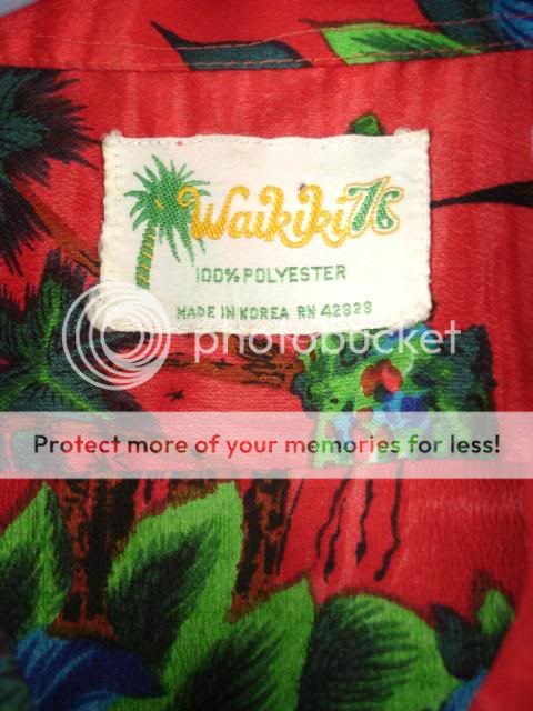 mens vintage Hawaiian polyester shirt Waikiki S/M  