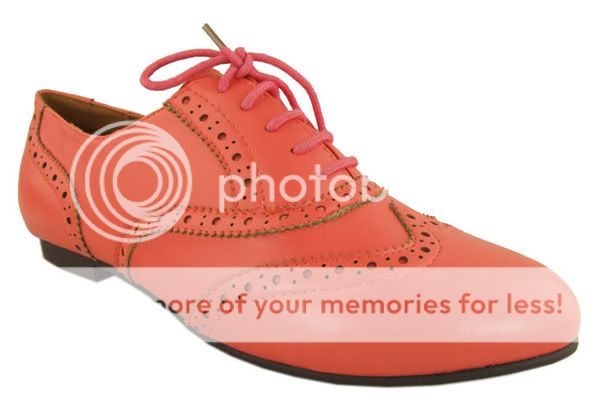 Womens Ladies Rounded Casual Flat Lace Up Oxford Brogue Shoes Various Colours