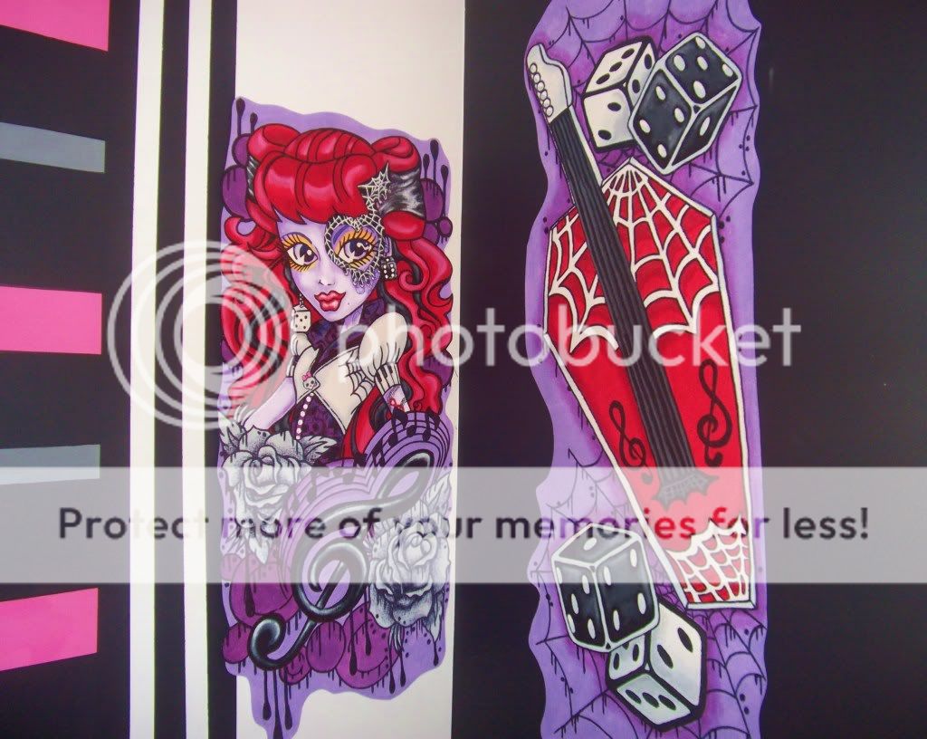 Hand Painted Wallpaper Decor Sticker Monster High Doll Operetta 