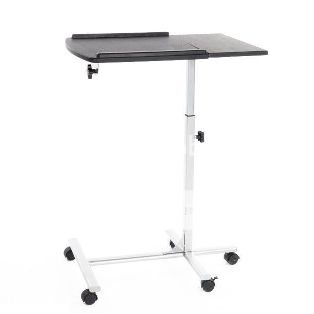 1pc Angle Height Adjustable Rolling Laptop Desk Portable Over Bed Folding Table