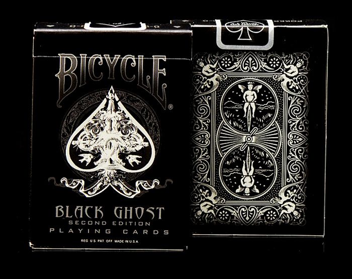 V007-2 New Rare Ellusionist Bicycle Black Ghost Playing Cards Magic ...